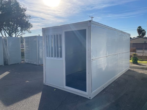 16.6 ft. x 7 ft. x 7.4 ft. Foldable Metal Storage Shed with Lockable Door and Windows (116 sq. ft.)