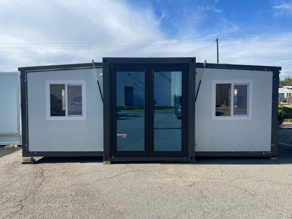 20 ft. x 19 ft. x 8 ft. Expandable Metal Storage Shed with Glass French Door and Floor and Lockable Door and Windows (380 sq. ft.) - Image 3