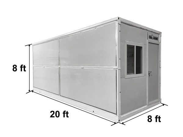 20 ft. x 8 ft. x 8 ft. Foldable Metal Storage Shed with Pitched Roof Lockable Door and Windows (160 sq. ft.) - Image 4